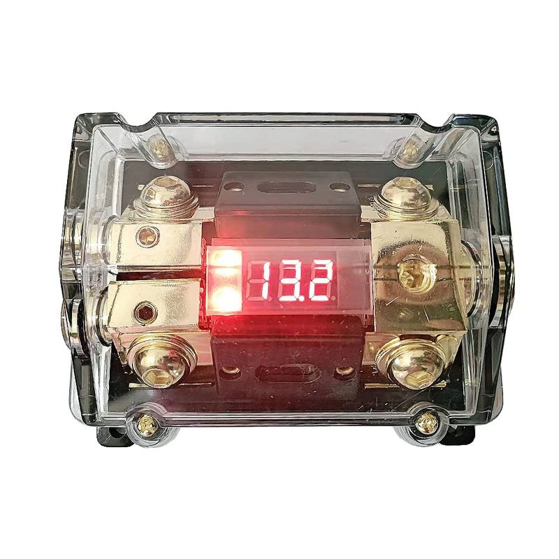 KCT Car Audio Digital Led Display Fuse Holder ANL Include 2 Fuses Distribution Block 1 Way in 2 Way Out - Image 1